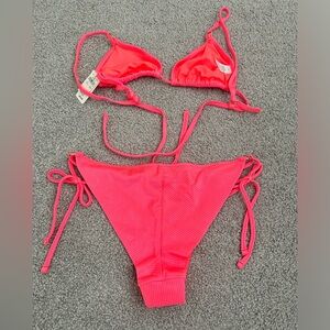 Aerie two piece bikini, never worn, pink.